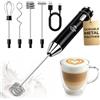 Zulay Kitchen Montalatte ricaricabile in metallo, 3 accessori per frusta, bacchetta montalatte portatile, ricarica USB-C da 1800 mAh, miscelatore elettrico per bevande, per proteine, matcha e polveri