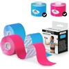 Mobiclinic, Pack da 2 kinesiotape, Mobitape, Bendaggio adesivo neuromuscolare, Elastico, Cerotti medicazione, Impermeabile, Tape sportivo, Nastro kinesiologico, Per zone multiple, 5x5cm, Rosa e blu