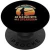 Spearfishing Gifts Mai sottovalutare un vecchio con un fucile fucile PopSockets PopGrip Adesivo