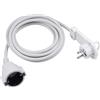 Meister 7432360 - Prolunga con contatto di protezione - spina extra piatta - cavo da 3 m - bianco - IP20 per interni / frizione con protezione da contatto / prolunga Schuko con spina piatta / cavo di