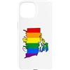 Rhode Island Map USA State Rainbow Pride Custodia per iPhone 15 Rhode Island Mappa USA Stato Arcobaleno Flag Orgoglio