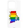 Rhode Island Map USA State Rainbow Pride Custodia per iPhone 15 Pro Rhode Island Mappa USA Stato Arcobaleno Flag Orgoglio