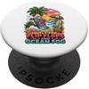 Coastal Fun Beachwear Creato per infradito e stile di vita in spiaggia con nebbia oceanica PopSockets PopGrip Adesivo
