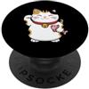 Japanese Lucky Cat Maneki Neko Kawaii Fo Kawaii Calico Maneki Neko Gatto Giapponese Lucky Cat PopSockets PopGrip Adesivo