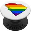 South Carolina Map USA State Rainbow Pri South Carolina Mappa USA Stato Arcobaleno Flag Orgoglio PopSockets PopGrip Adesivo
