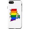 Rhode Island Map USA State Rainbow Pride Custodia per iPhone SE (2020) / 7/8 Rhode Island Mappa USA Stato Arcobaleno Flag Orgoglio