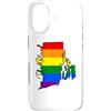 Rhode Island Map USA State Rainbow Pride Custodia per iPhone 17 Rhode Island Mappa USA Stato Arcobaleno Flag Orgoglio