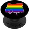 Oregon Map USA State Rainbow Pride Flag Oregon Mappa USA Stato Oregon Arcobaleno Flag Orgoglio PopSockets PopGrip Adesivo