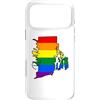 Rhode Island Map USA State Rainbow Pride Custodia per iPhone 17 Pro Max Rhode Island Mappa USA Stato Arcobaleno Flag Orgoglio