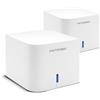 METRONIC 495470 Sistema Mesh WiFi 5 Copertura fino a 325 m² di Portata di Rete nella Tua Casa- Funzione Router e Punto di Accesso (Confezione da 2) - Bianco