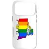 Rhode Island Map USA State Rainbow Pride Custodia per iPhone 17 Pro Rhode Island Mappa USA Stato Arcobaleno Flag Orgoglio