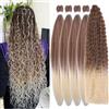 Gozill Capelli per trecce da castano a biondo, pre-stirati, senza nodi, capelli per trecce Mermaid per trecce Boho, onde profonde, colore 30/613#, capelli ricci Boho per trecce (5 confezioni)