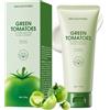 TUOSHITONG Detergente per il viso con pomodoro verde, schiuma detergente profonda e detergente delicato per il viso per donne, idratante quotidiano per la pulizia del viso, regolazione dei punti neri e del sebo