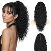 EKKONG Extension Coda di Cavallo Riccia con Clip 45 cm, Posticcio Coda Capelli Lunghi Mossi e Ricci, Extension Capelli Sintetici Clip Ponytail per Donna