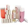 EpilWax Royal Depilatory Kit completo di: Scaldacera professionale, 12 Roll-On di cera da 100 ml di Rosa 100 strisce depilatorie, 1 flacone di olio dopocera da 250 ml - (Royal Rosa Series 12)