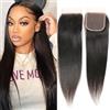 DaiMer Straight 4x4 Closure Human Hair Transparent Lace Closures 4x4 Pre Plucked with Natural Hairline Straight Remy Hair Soft Swiss Lace 16 Inch Natural Color