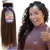 Ser Mulher Extension capelli Treccine Pre-Stretched 100% Kanekalon Afrelle 160g - IDEALI per Box Braids e Treccine Africane, Morbidi, Leggeri, Facili da Intrecciare, 115 cm NEW ULTRA BRAID (Brown)