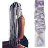 Ser Mulher Extension Capelli per Treccine 100% Kanekalon Afrelle, 165 gr - Hair Extension Professionali, IDEALI per Styling Afro, Dreads, Braids, Volume Naturale, 205 cm, ULTRA BRAID (Ice Silver)
