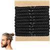 LEOUEANR 10 elastici per capelli intrecciati da uomo, in nylon resistente agli strappi, con elastico in 4 direzioni e tenuta antiscivolo (nero)