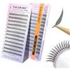 NAGARAKU Anime Ciglia 240 Fans Effetto Spiky Sguardo Definito Ciglia Monopezzo Preformate Look Manga Nessuna Caduta Ultra Leggere Base Piatta Applicazione Facile Senza Gel Fissante (Comic 0.07 C 12mm)