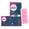 Veet Expert Bande di cera fredda per depilazione ascellare, con burro di karite, 16 strisce