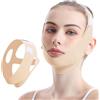 Haoutdory Maschera V per il Viso,Maschera Rassodante Riutilizzabile per il Contorno V,Maschera Lifting Ice-Cool per V Line,Fascia Snellente per Doppio Mento e Pelle Rilassata,Beige