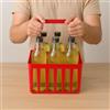 MERYLIN SHOP Portabottiglie in Plastica, da 4 o 6 Posti per bottiglie, Rosso, con Manico Centrale per Trasporto Vino, acqua, birra (ROSSO, DA 6 BOTTIGLIE)