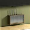 HEFJIAYCIQ Scatola Nascosta Per Router Wifi in Legno, Mobile Da Parete Wireless Con Ante Scorrevoli in Acrilico, Per Presa Multipla E Modem Dell'ufficio Domestico,Brown 1,36.9x10x20cm