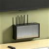 HEFJIAYCIQ Scatola Nascosta Per Router Wifi in Legno, Mobile Da Parete Wireless Con Ante Scorrevoli in Acrilico, Per Presa Multipla E Modem Dell'ufficio Domestico,Black 1,36.9x10x20cm