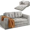 Xbro Divano Letto 2 Posti Salvaspazio, Divano Letto Pieghevole Compatto per Ospiti, in Velluto a Coste Morbido, Ideale per Soggiorno e Piccoli Spazi, 150 x 86 x 75 cm, Grigio Chiaro