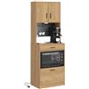 SoBuy Credenza cucina con 2 prese e 2 porte USB 60 x 40 x 170 cm