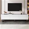 Wiuzo Supporto TV con tre cassetti, mobile TV basso, design classico bianco e nero, 170 x 35 x 47 cm (lunghezza x larghezza x altezza)