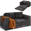 Xbro Divano Letto 2 Posti Salvaspazio, Divano Letto Pieghevole Compatto per Ospiti, in Velluto a Coste Morbido, Ideale per Piccoli Spazi Soggiorno e Monolocale, 150 x 86 x 75 cm, Grigio Scuro