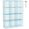 C&AHOME Wire Cube Storage, 12 cubi organizer in metallo a C, mensole modulari, organizer per armadio, ideale per casa, ufficio, soggiorno, 91 cm x 32 cm x 122 cm di altezza,Blu