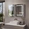 YGHQAP Armadietto a specchio da bagno, larghezza 80 cm, con illuminazione, con ripiano regolabile, 3 temperature di colore dimmerabili, specchio HD, 80 x 60 x 13,5 cm (2 ante LED)