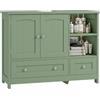 FOREHILL 80cm Mobile Bagno Sottolavabo Grande con 2 Cassetti e Ante Verde