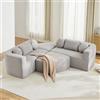 Moimhear Divano letto modulare con funzione letto, 292 x 165 x 68 cm (larghezza x profondità x altezza), completamente compresso, in ciniglia, senza montaggio (grigio)