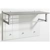 AVANTI TRENDSTORE - Cinzia - Mobili da ingresso e da soggiorno, in laminato di colore bianco lucido e grigio cemento d'imitazione (Pannello da guardaroba)