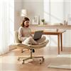 hjh LIVING Home Office - Sedia da ufficio Criss-Cross 10, comoda seduta sartoriale, seduta extra larga, braccioli pieghevoli, ergonomica e regolabile in altezza, beige
