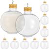 BESTonZON 10 Palline Natalizie per Alcolici con Tappi A Vite Trasparenti Ornamenti Riempibili per Albero di Natale Bottiglia d'Acqua da 250 Ml A Forma di Lampadina in Plastica Trasparente