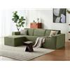 LINSY HOME Divano angolare con funzione sleep - 266 cm divano letto modulare, divano a forma di L, divani sezionali per soggiorno, non richiesto montaggio (ord, verde oliva, 3 posti con ottomano)