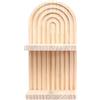 PureBowlic Scaffale sospeso in legno bohémien, decorazione ad arco per soggiorno, camera da letto, asilo, espositore multistrato per libri, piante, vasi, candele, archiviazione artistica rustica