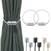 Milaloko 2 Pack Forte Tenda Magnetica Tiebacks con più Spessa Corda di Torsione Decorativa Tie Backs Holdbacks per Tende Tenda Finestra, Grigio