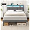 AOGLLATI Letto Matrimoniale 140x190 cm con Contenitore