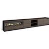 Skraut Home | Mobile TV Soggiorno | Ampio spazio a disposizione | 310x50x37 cm | Per TV fino a 80 | Camino elettrico | Stile moderno | Rovere scuro e Nero