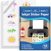 Euqvunn 18 Fogli Carta Adesiva per Stampante A4, Carta Vinile Stampabile Adesivo Bianco Lucido Impermeabile, Quick Dry, Self-Adhesive Full Page per Stampanti a Getto d'Inchiostro, 210x297mm