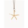 Kathy Jewels Collana in pelle fatta a mano con stella marina placcata in oro Seestern
