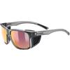 Uvex sportstyle 312, occhiali sportivi unisex, protezione laterale removibile, indice di filtrazione 4, black matt/silver, one size