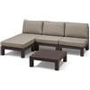 Allibert 212361 - Set Lounge Nevada, Effetto Rattan, in plastica, Colore: Marrone