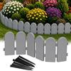 GARDENIX Recinzione da giardino effetto legno, 2,4 m, colore grigio, in plastica, bordo flessibile per prato da innesto, 12 ancoraggi a terra, bordo per aiuola in legno, recinzione da giardino per